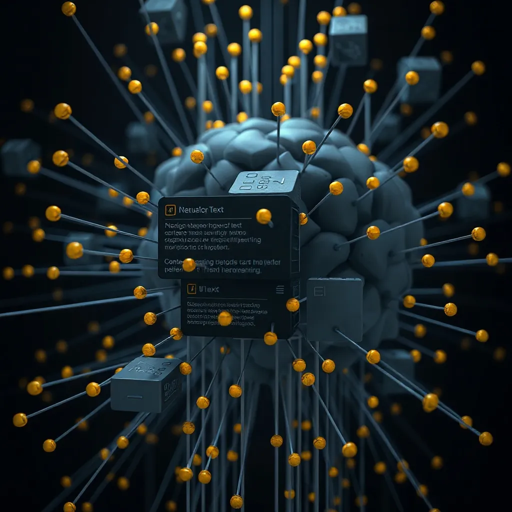 A technical visualization of a neural network being fed stru